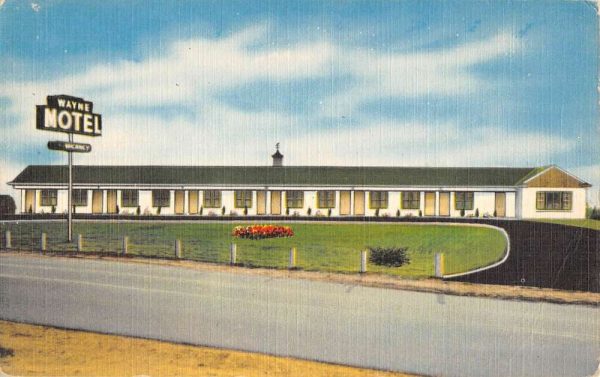 Baltimore Maryland Wayne Motel Street View Antique Postcard K102257