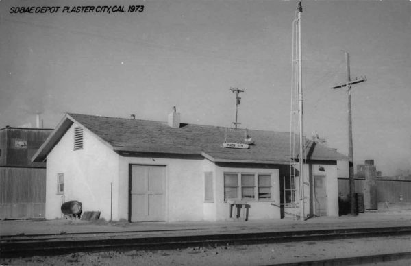 Plaster City California 1973 SD & AE train depot real photo pc Z49776