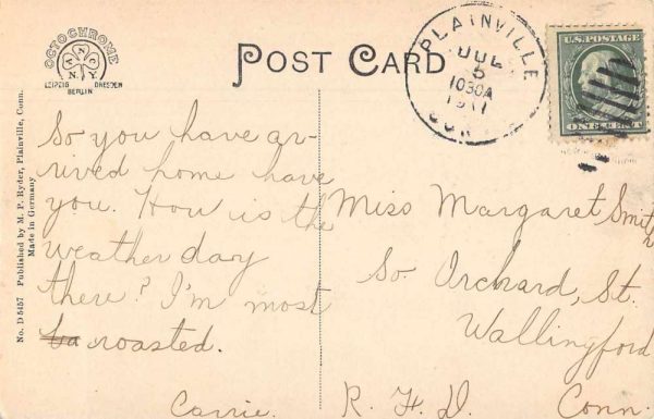 Plainville Connecticut Advent Church Exterior Antique Postcard J78901 - Image 2