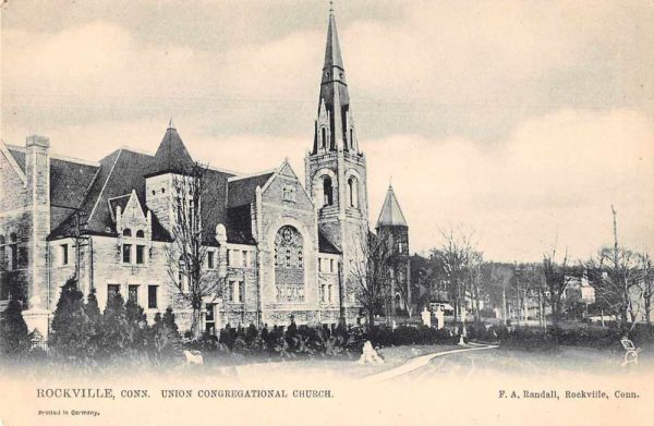 Rockville Connecticut Union Congregational Church Antique Postcard J78902