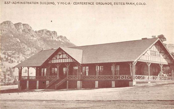 Estes Park Colorado YMCA Conference Grounds Admin Building Postcard J78924