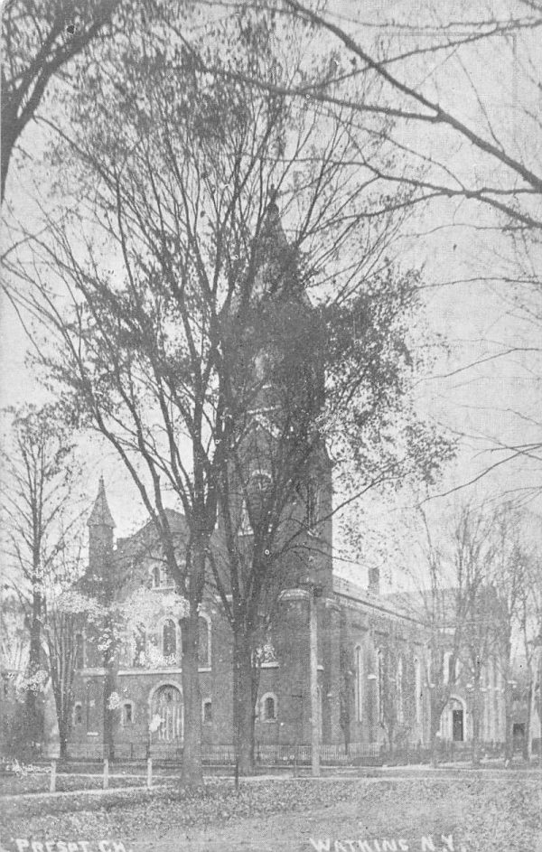 Watkins New York Church Exterior Antique Postcard J78940