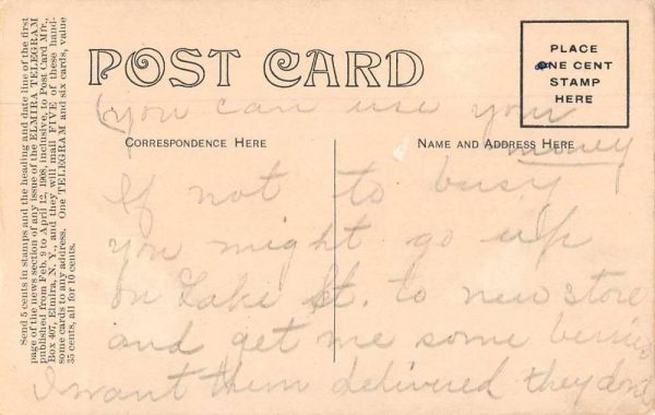 Watkins New York Church Exterior Antique Postcard J78940 - Image 2