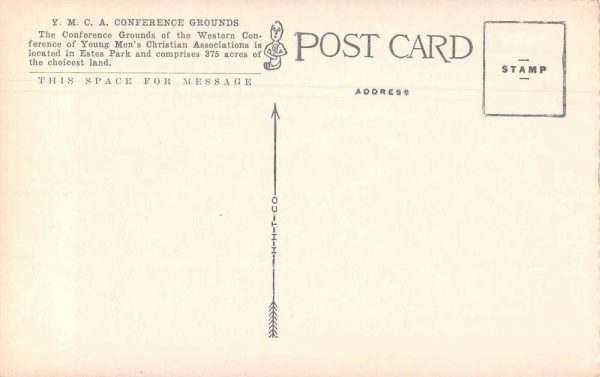 Estes Park Colorado YMCA Conference Grounds Aerial View Antique Postcard J78968 - Image 2