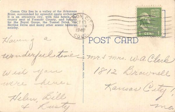 Canon City Colorado Main Street Looking West Antique Postcard J78974 - Image 2