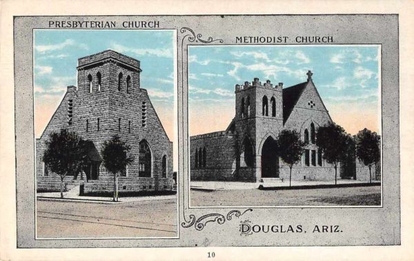 Douglas Arizona Churches Exterior Antique Postcard J78990
