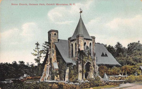 Catskill Mountains New York Onteora Park Stone Church Antique Postcard J79005