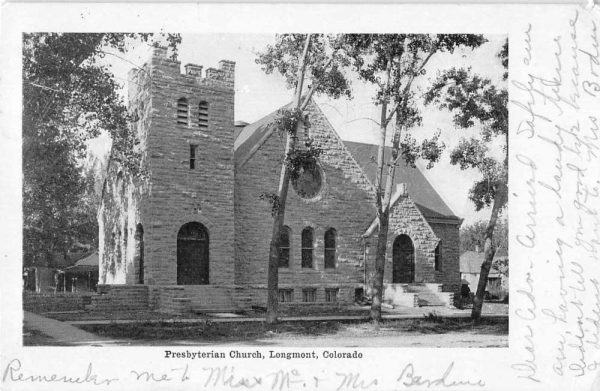 Longmont Colorado Presbyterian Chuch Exterior Antique Postcard J79017
