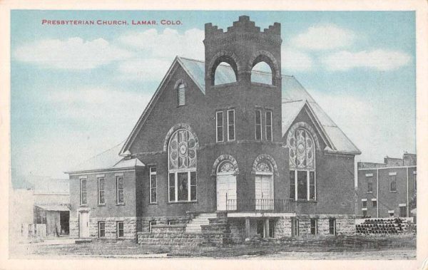 Lamar Colorado Presbyterian Chuch Exterior Antique Postcard J79019