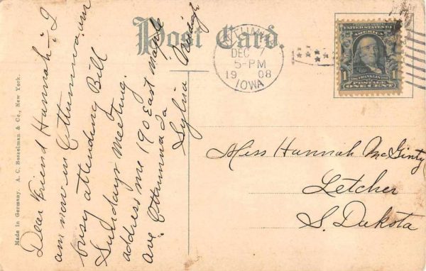 Ottumwa Iowa Episcopal Church Exterior Antique Postcard J79023 - Image 2