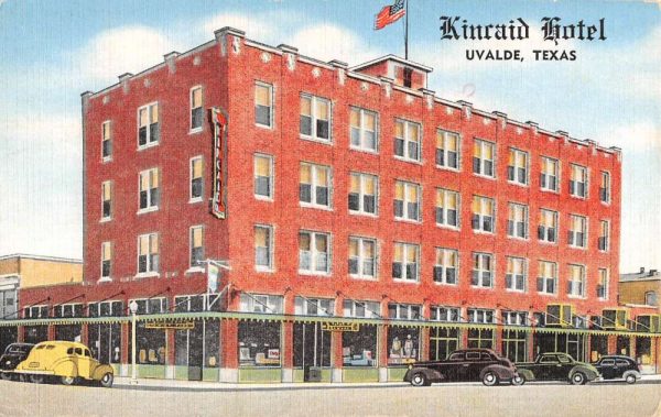 Uvalde Texas Kinraid Hotel Street View Antique Postcard K102292
