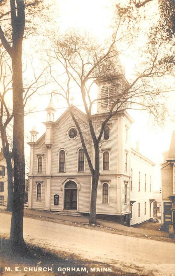 Gorham Maine ME Church Real Photo Antique Postcard K102325