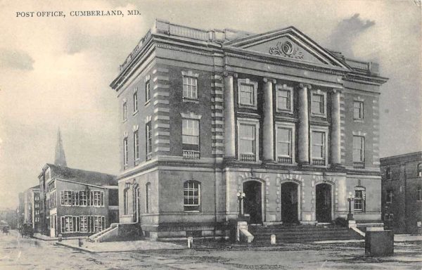 Cumberland Maryland Post Office Street View Antique Postcard K102332