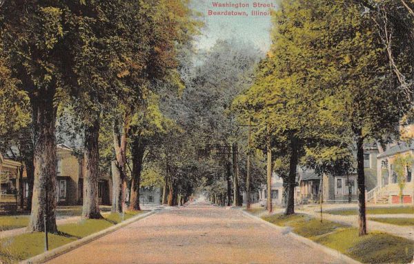 Beadstown Illinois Washington Street Scene Antique Postcard K102346