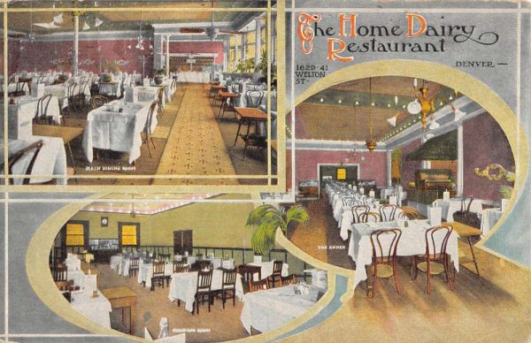Denver Colorado Home Dairy Restaurant Multiview Antique Postcard K102357