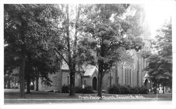 Jonesville Michigan Presbyterian Church Real Photo Antique Postcard K102427
