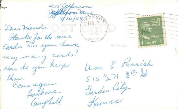 Jonesville Michigan Presbyterian Church Real Photo Antique Postcard K102427 - Image 2