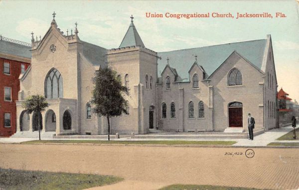 Jacksonville Florida Union Congregational Church Antique Postcard K102463