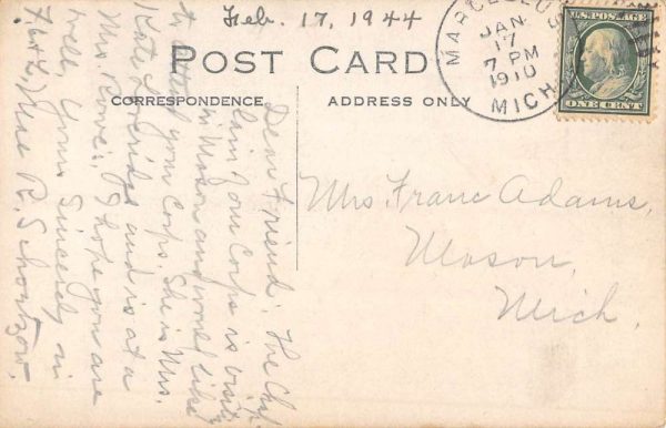 Marcellus Michigan Baptist Church Real Photo Antique Postcard K102475 - Image 2