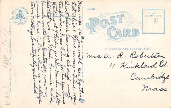 Charlottesville Virginia University West Lawn Antique Postcard K102511 - Image 2