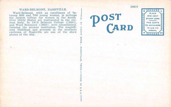 Nashville Tennessee Warn Belmont College Multiview Antique Postcard K102516 - Image 2