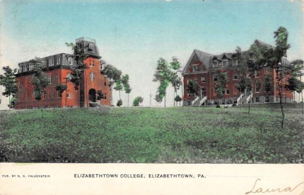 Elizabethtown Pennsylvania College Street View Antique Postcard K102529