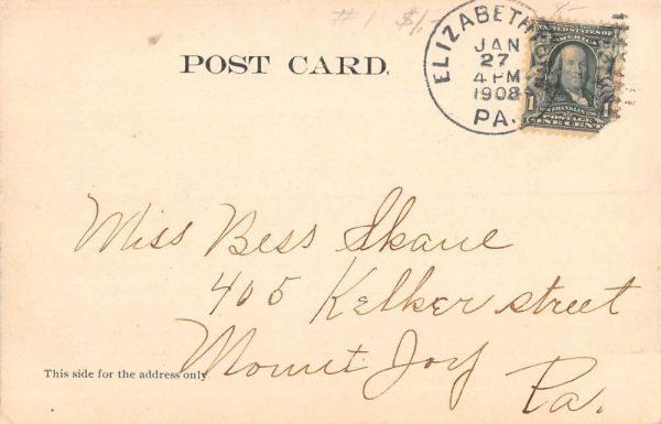 Elizabethtown Pennsylvania College Street View Antique Postcard K102529 - Image 2