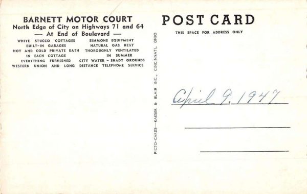 Fort Smith Arkansas Barnett Motor Court Street View Antique Postcard K102546 - Image 2