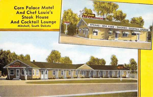 Mitchell South Dakota Corn Palace Motel Multiview Vintage Postcard K102611
