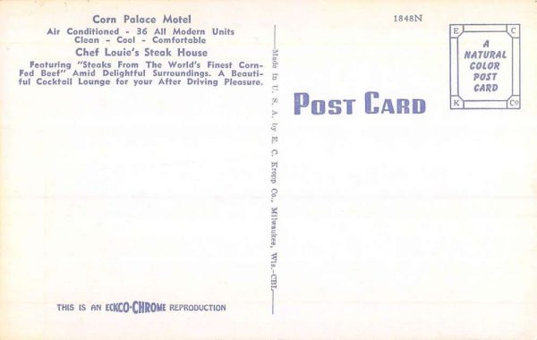 Mitchell South Dakota Corn Palace Motel Multiview Vintage Postcard K102611 - Image 2