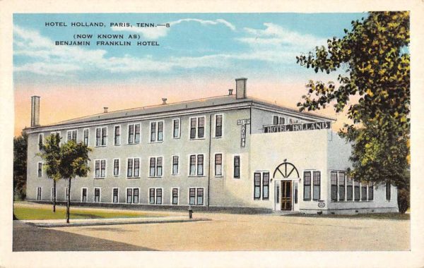 Paris Tennessee Hotel Holland Street View Antique Postcard K102622