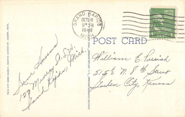 St Joseph Michigan Benton Harbor Fruit Market Antique Postcard K102628 - Image 2