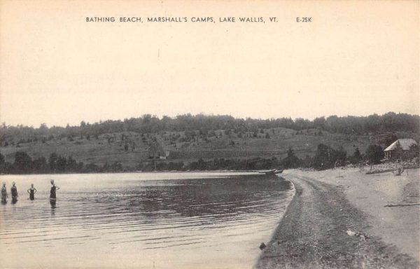 Lake Waillis Vermont Marshalls Camps Bathing Scene Antique Postcard K102831