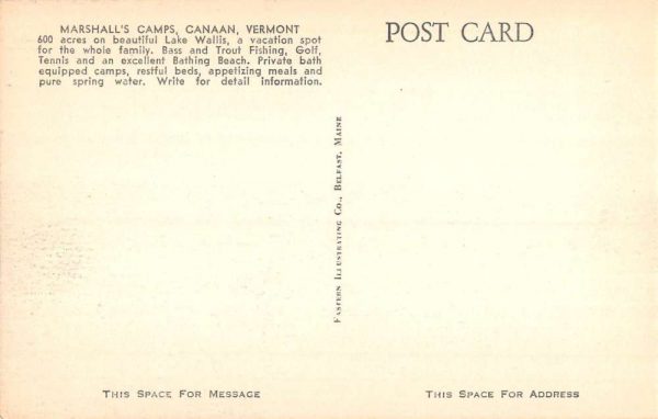 Lake Waillis Vermont Marshalls Camps Bathing Scene Antique Postcard K102831 - Image 2