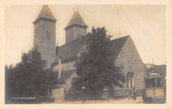 Bergen Norway St Marys Church Real Photo Antique Postcard K102865