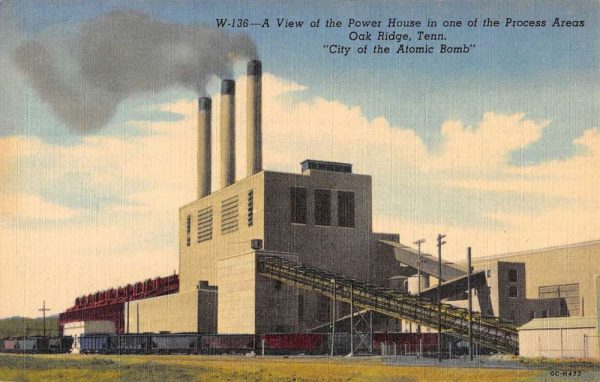Oak Ridge Tennessee Power House Street View Antique Postcard K102886