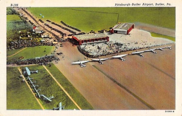 Butler Pennsylvania Pittsburgh Airport Birdseye View Antique Postcard K102899
