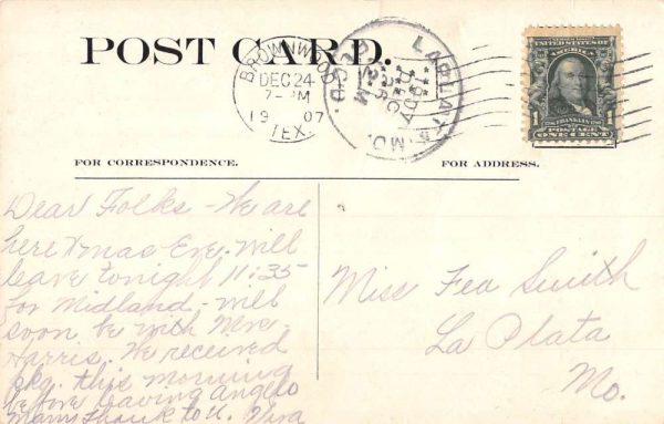 Brownwood Texas Daniel Baker College Street View Antique Postcard K102927 - Image 2