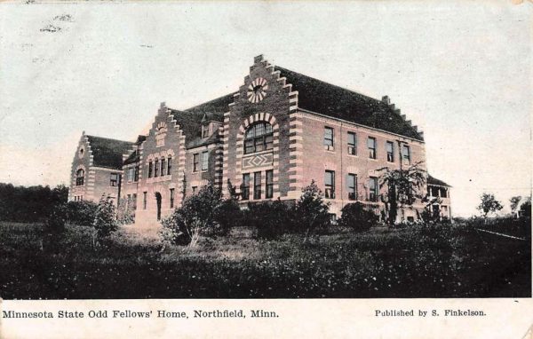 Northfield Minnesota Odd Fellows Home Street View Antique Postcard K103050