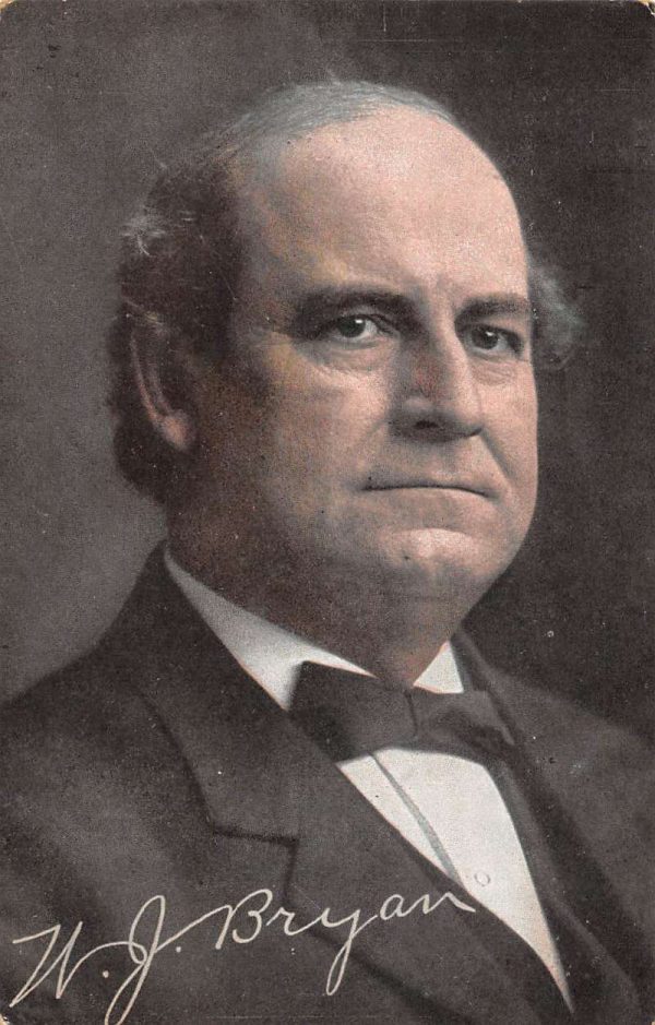 WJ Bryan Politician Portrait Antique Postcard K103061
