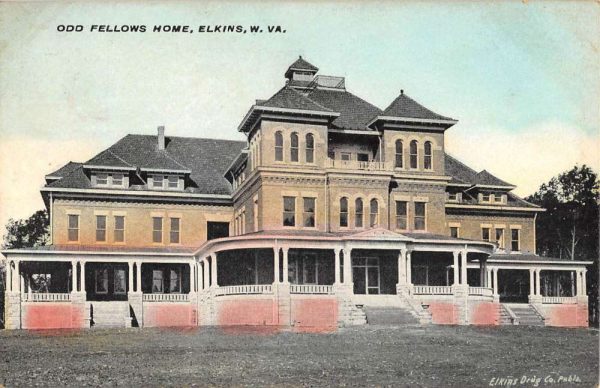 Elkins West Virginia Odd Fellows Home Street View Antique Postcard K103067