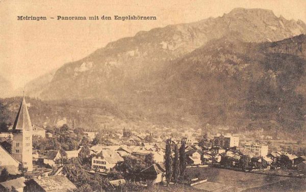 Meiringen Switzerland Panorama View Engelshornern Antique Postcard J79068
