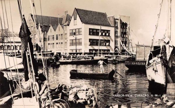 Curacao NWI Harbor View Real Photo Antique Postcard J79069