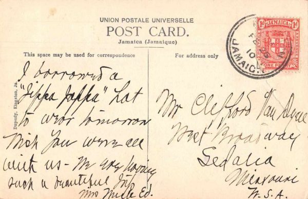 Jamaica Negro Hut Family Scenic View Antique Postcard J79084 - Image 2