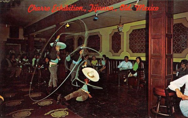 Tijuana Mexico Charro Exhbiti Interior Vintage Postcard K103097