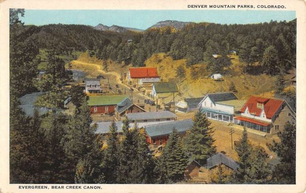 Denver Colorado Mountain Park Birdseye View Antique Postcard K103132