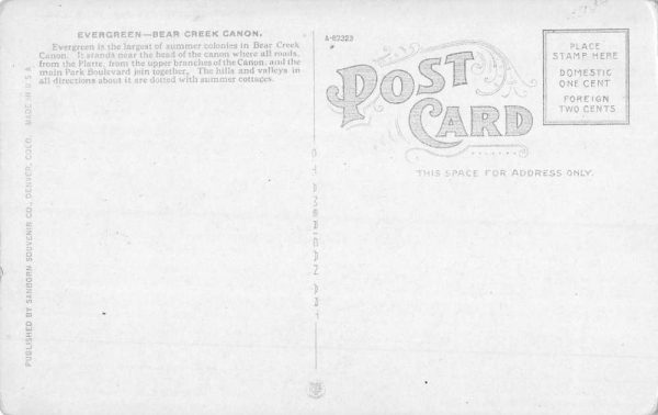 Denver Colorado Mountain Park Birdseye View Antique Postcard K103132 - Image 2