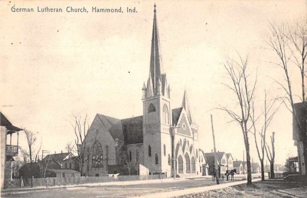 Hammond Indiana German Lutheran Church Antique Postcard J79154