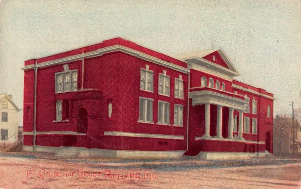 Portland Indiana 1st Church of Christ Antique Postcard J79156