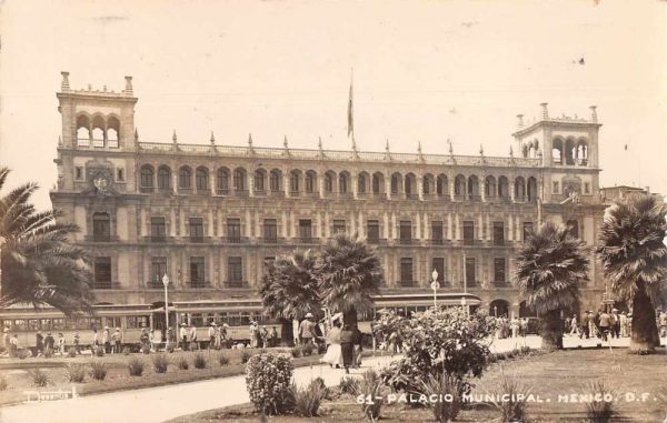 Mexico DF Mexico Palacio Municipal Real Photo Antique Postcard J79166